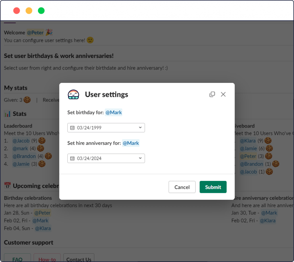 best slack bot for birthdays