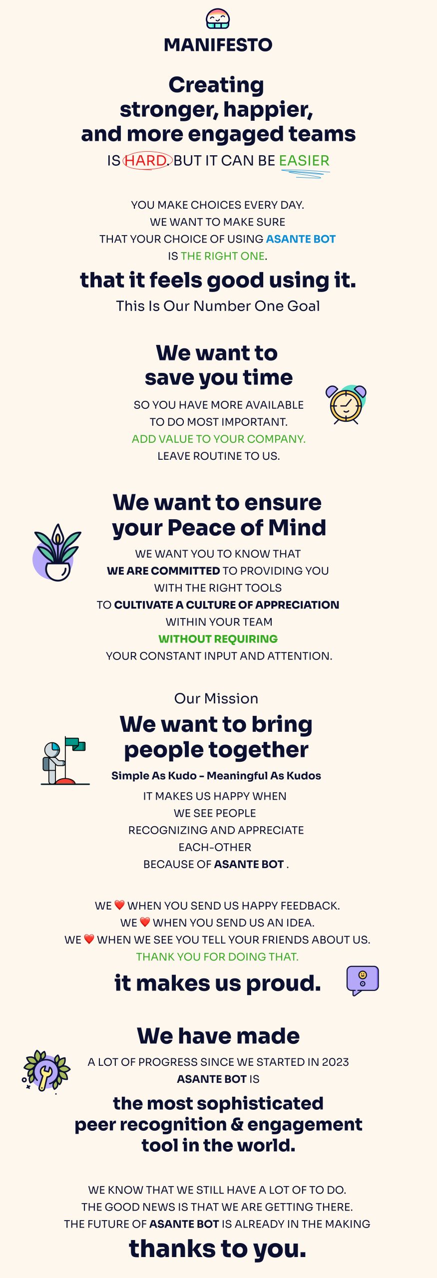 kudos salck bot, sweet kudos, asante bot manifesto