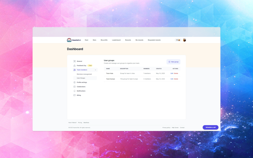 user groups asante bot